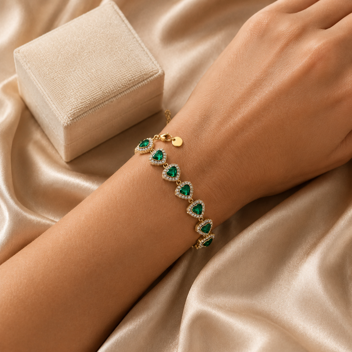 Amour Heart Crystal Tennis Bracelet