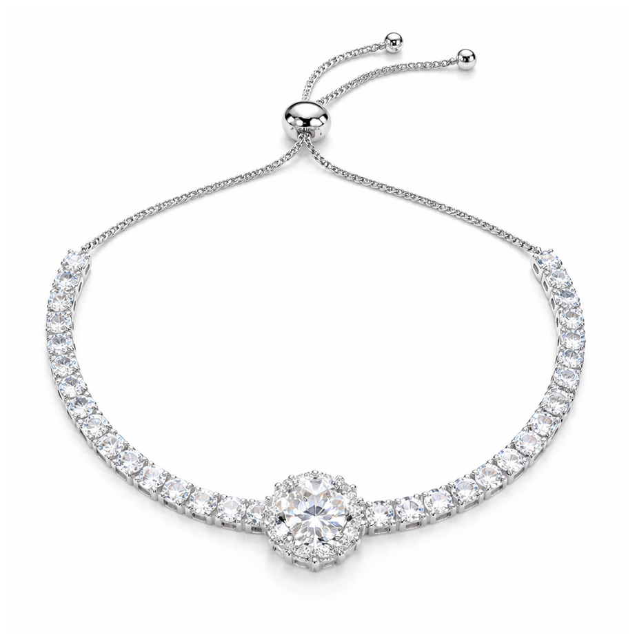 Halo Slider Tennis Bracelet