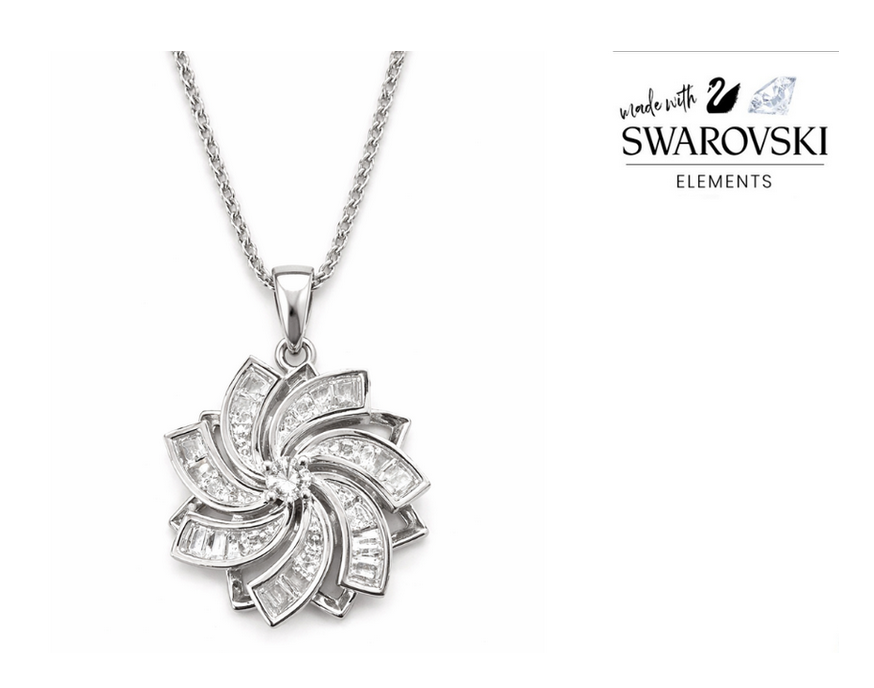 Sparkling Spinner Flower Necklace