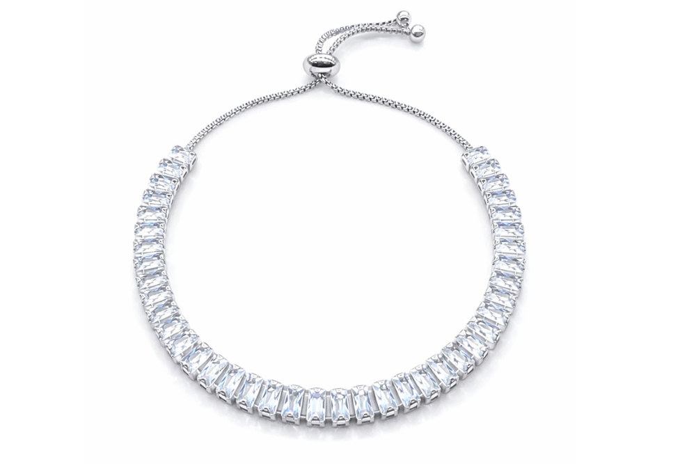 Bianca Stone CZ Baguette Slider Bracelet